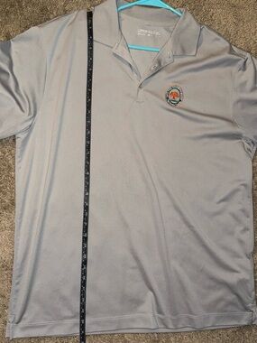 Nike Light Gray Men's Polo with Small Embroidered Patch